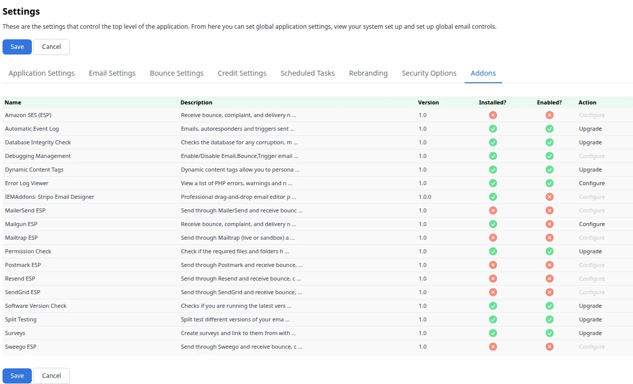 addon settings