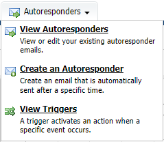 The Autoresponders Menu