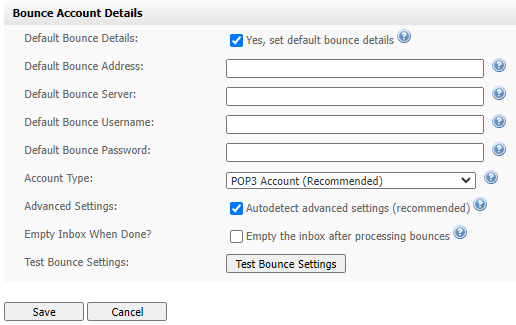 bounce account details