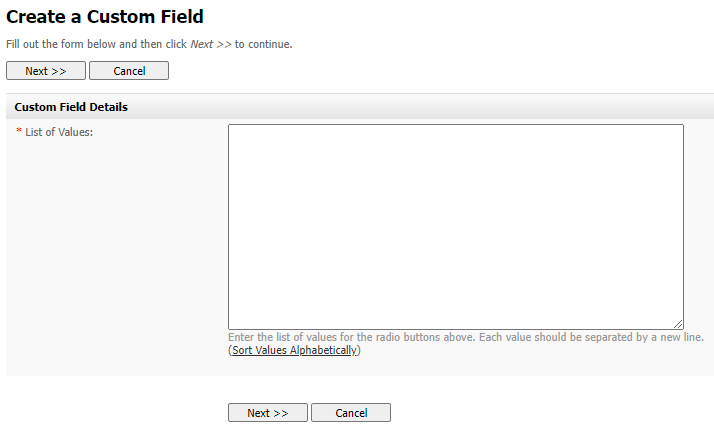 Configuring Radio Buttons