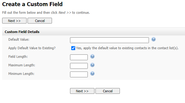 Configuring a Text Field