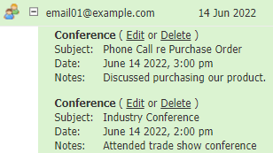 Contact Event Log