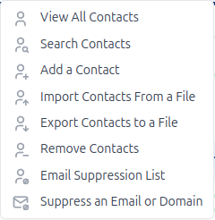 The Contact Lists Menu