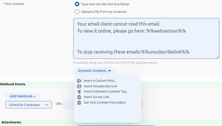 create a custom document text content