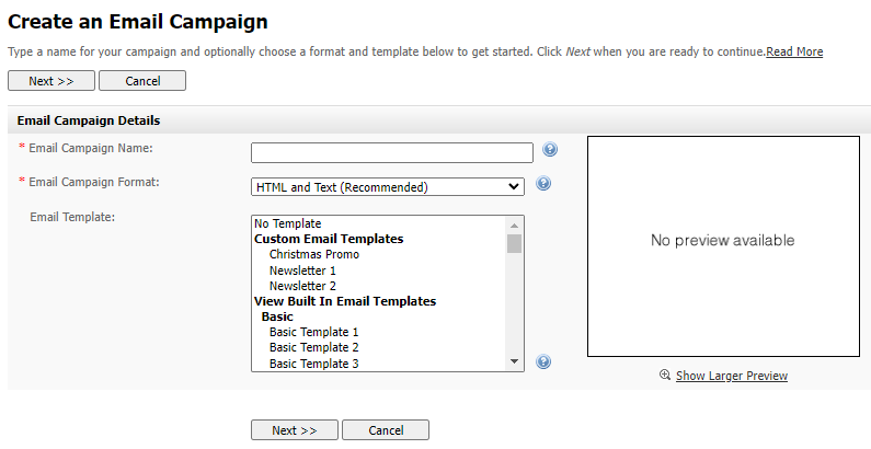 Create an Email Campaign