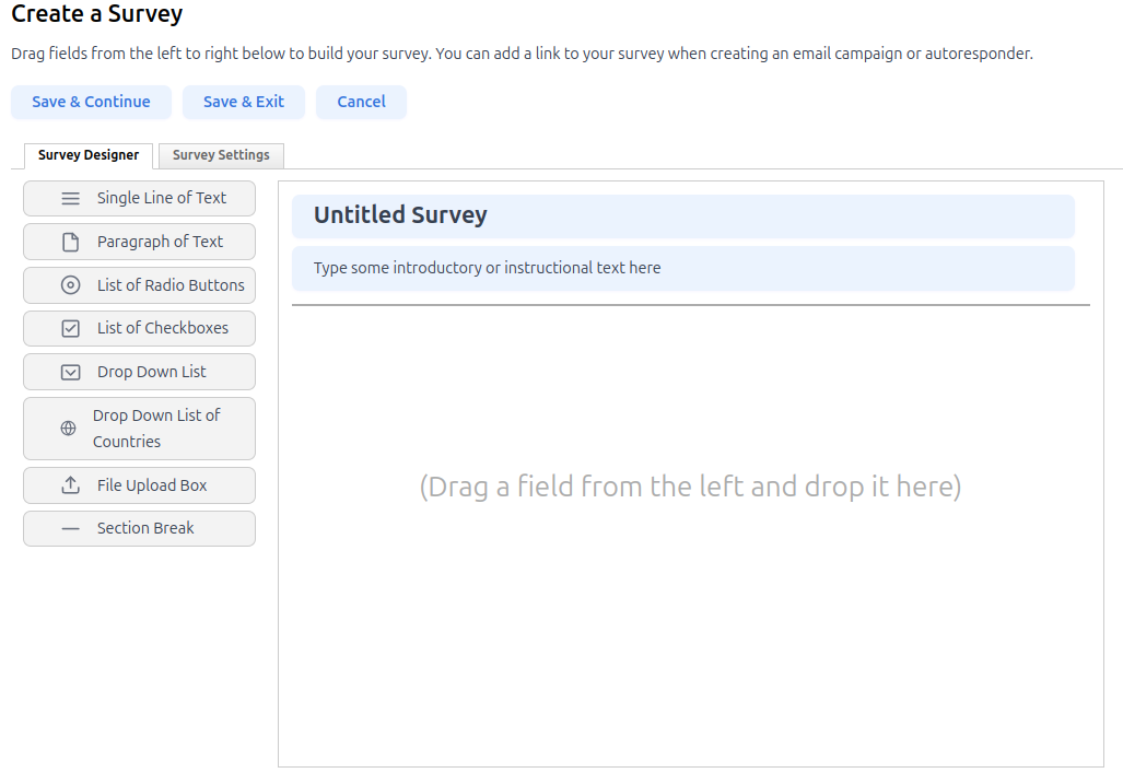 Create Survey