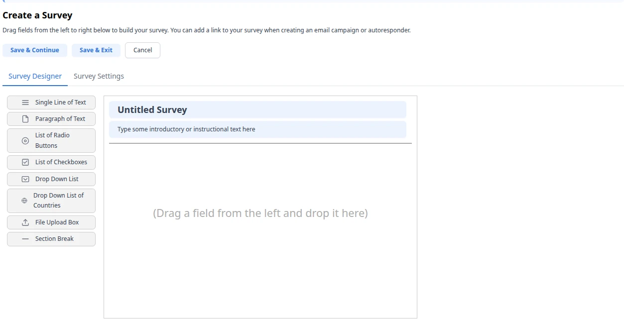 Create Survey