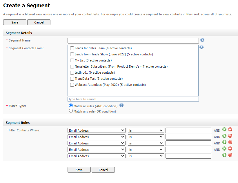 Creating a Segment: Configure Segment