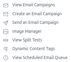 The Email Campaigns Menu