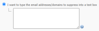 Enter Addresses or Domains for Suppression Manually