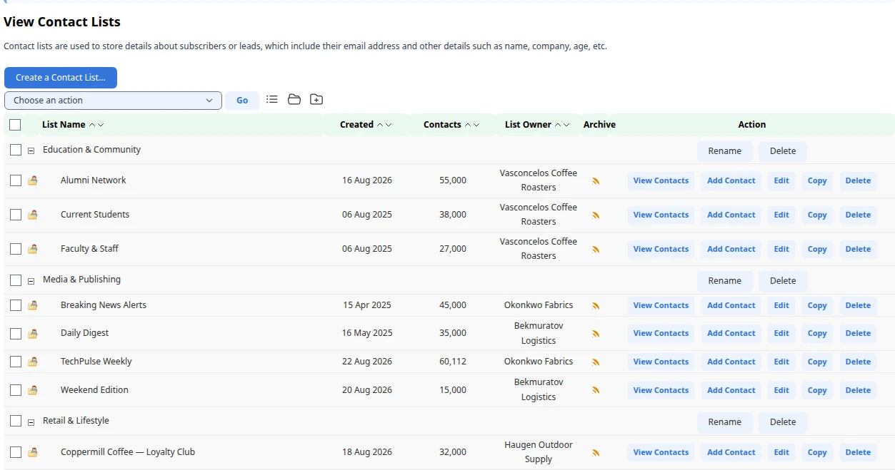 Contact List Group Folders Contact List Group Folders