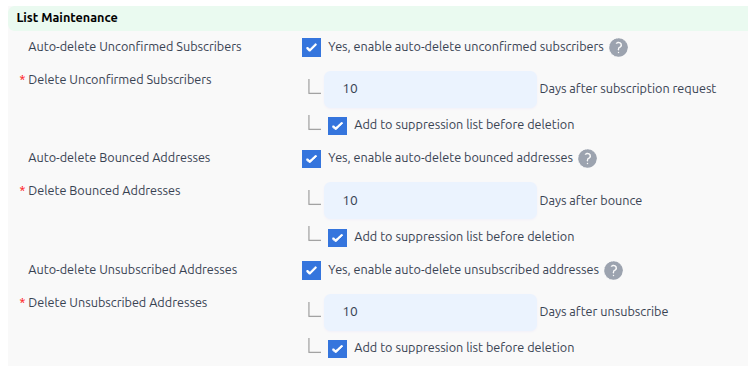 list maintenance