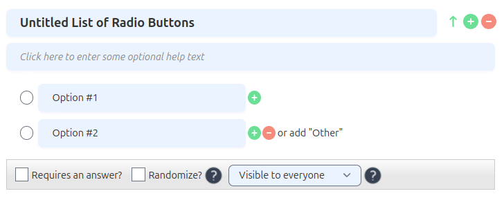 Radio Buttons Example