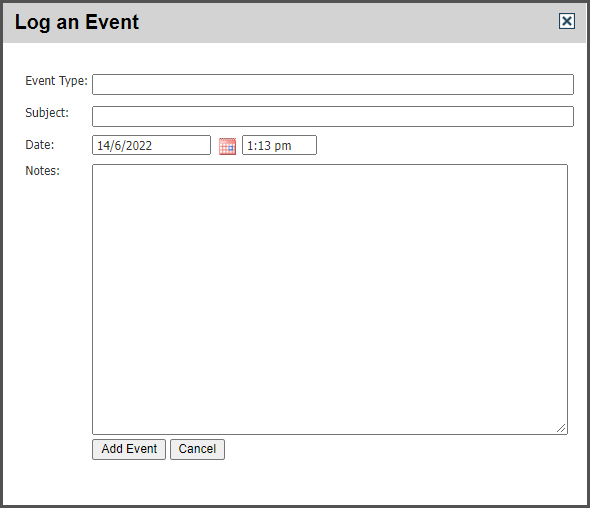 Manual Event Logging: Step 1