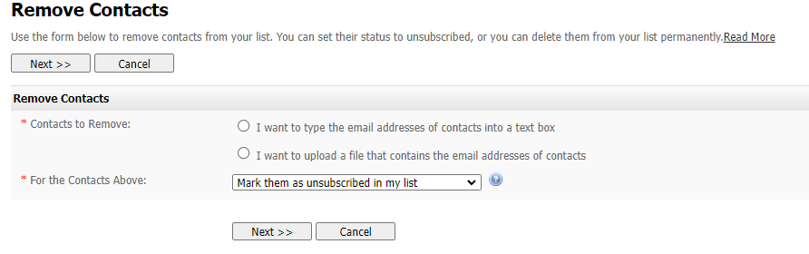 Remove a Contact: Define Contacts