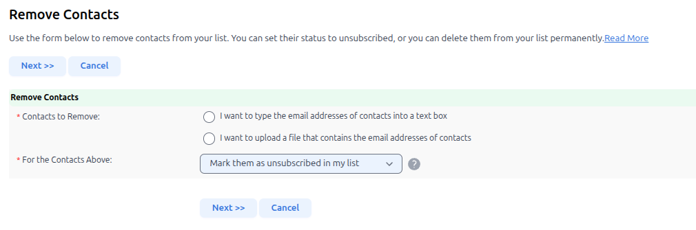 Remove a Contact: Define Contacts