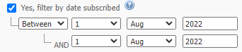 Searching Contacts: Filter By Date Subscribed