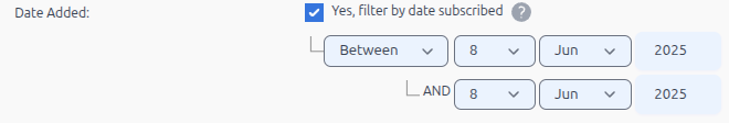 Searching Contacts: Filter By Date Subscribed