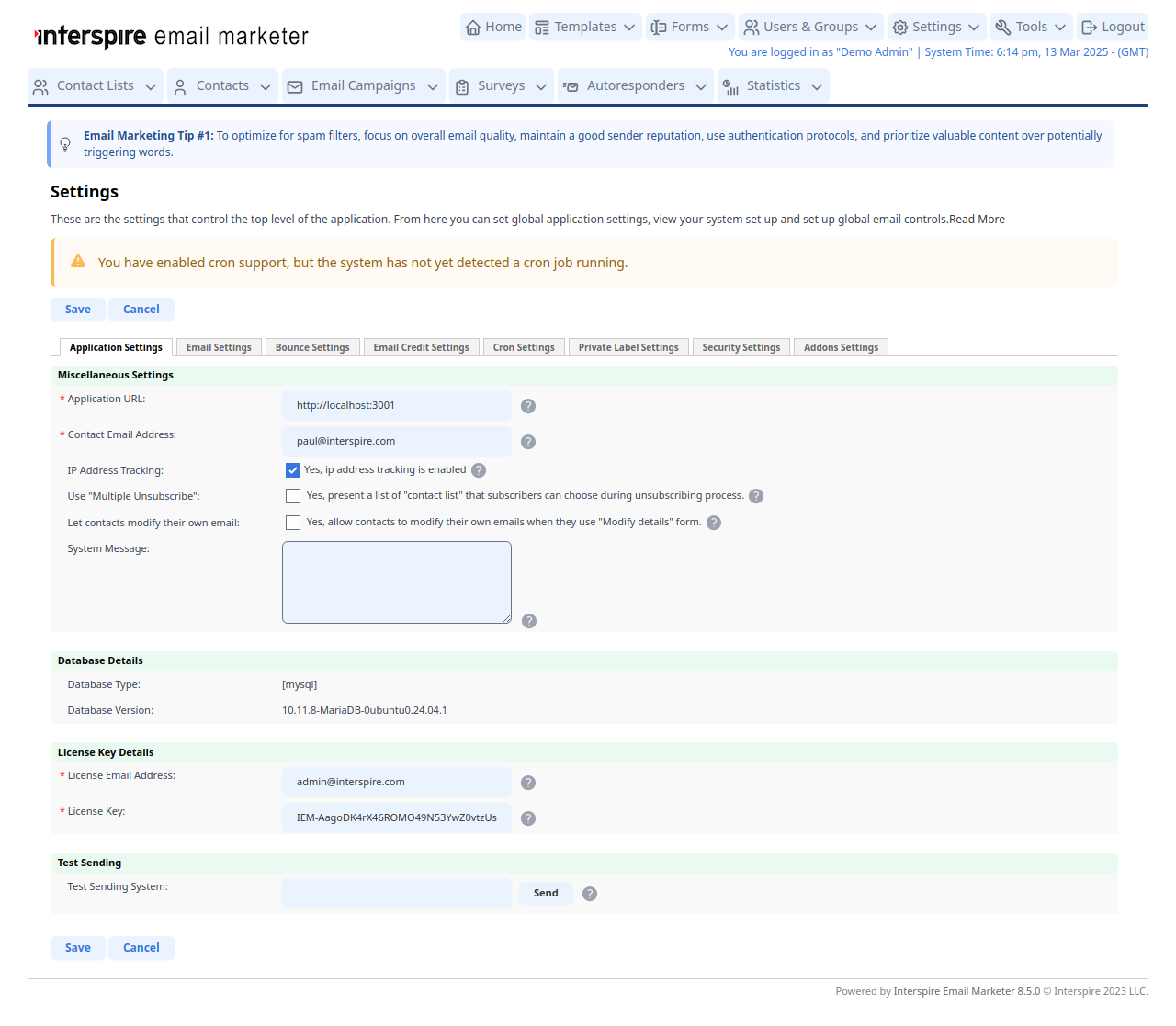 security settings