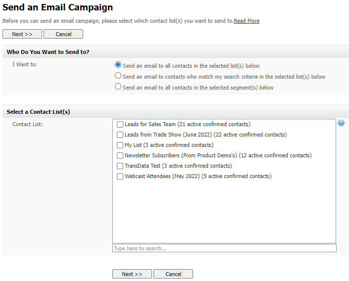 Send an Email Campaign