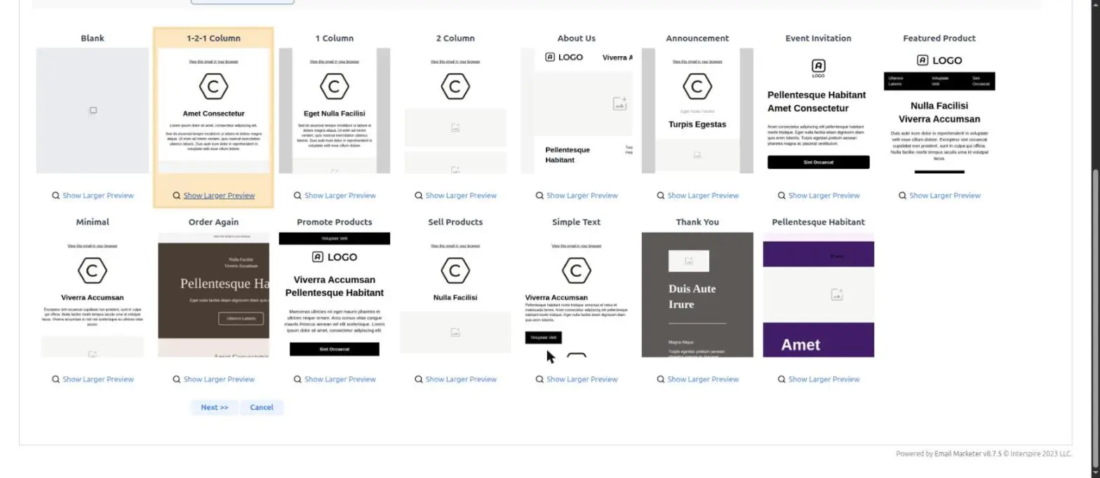 The BuilderJS starter template gallery