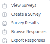 The Surveys Menu