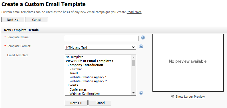 templates create a custom template