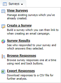 The Surveys Menu