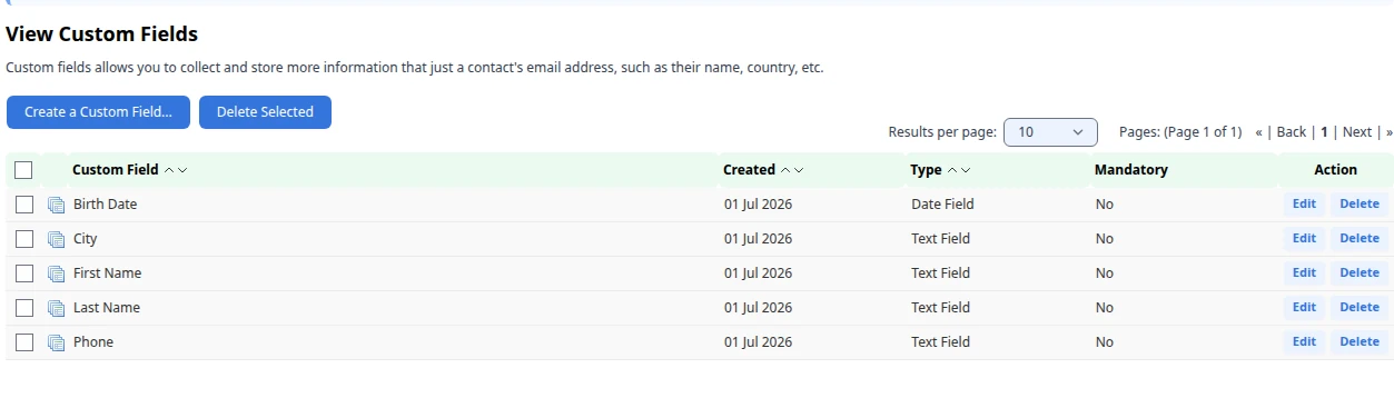 Viewing Custom Fields Viewing Custom Fields