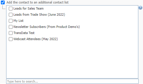 When Triggered: Add Contact to Contact List