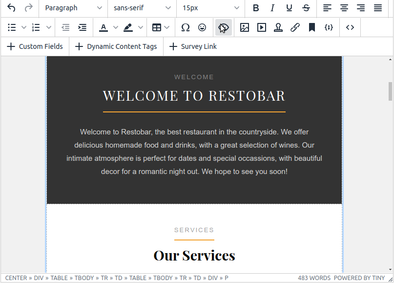 Restobar Wysiwyg