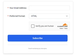 Subscription Form with Turnstile Captcha